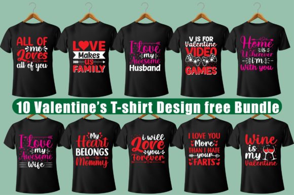 Valentine’s T-shirt Design Free Bundle: Graphics & Freebies